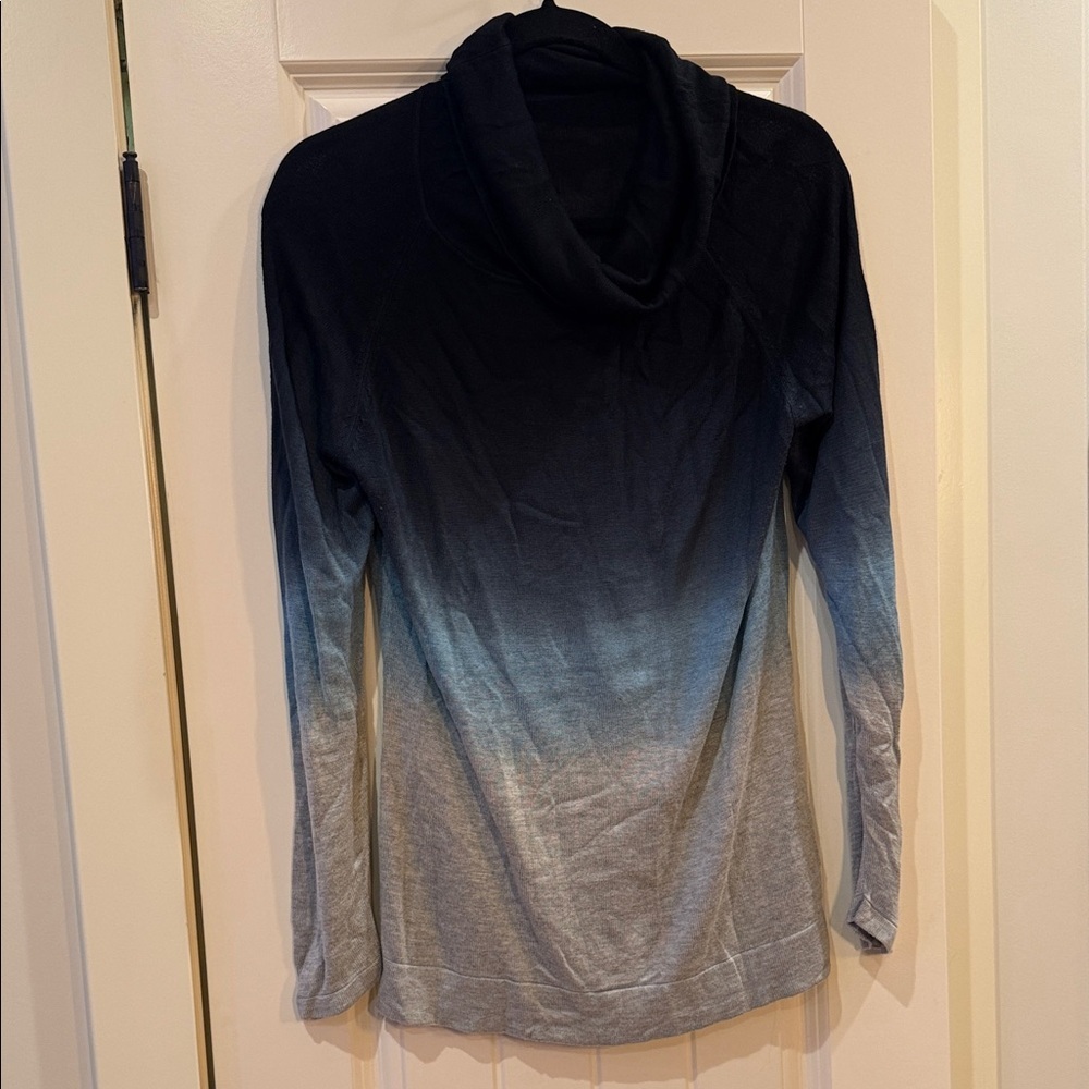 Elegant Ombre Navy and Gray Women's cowl neck